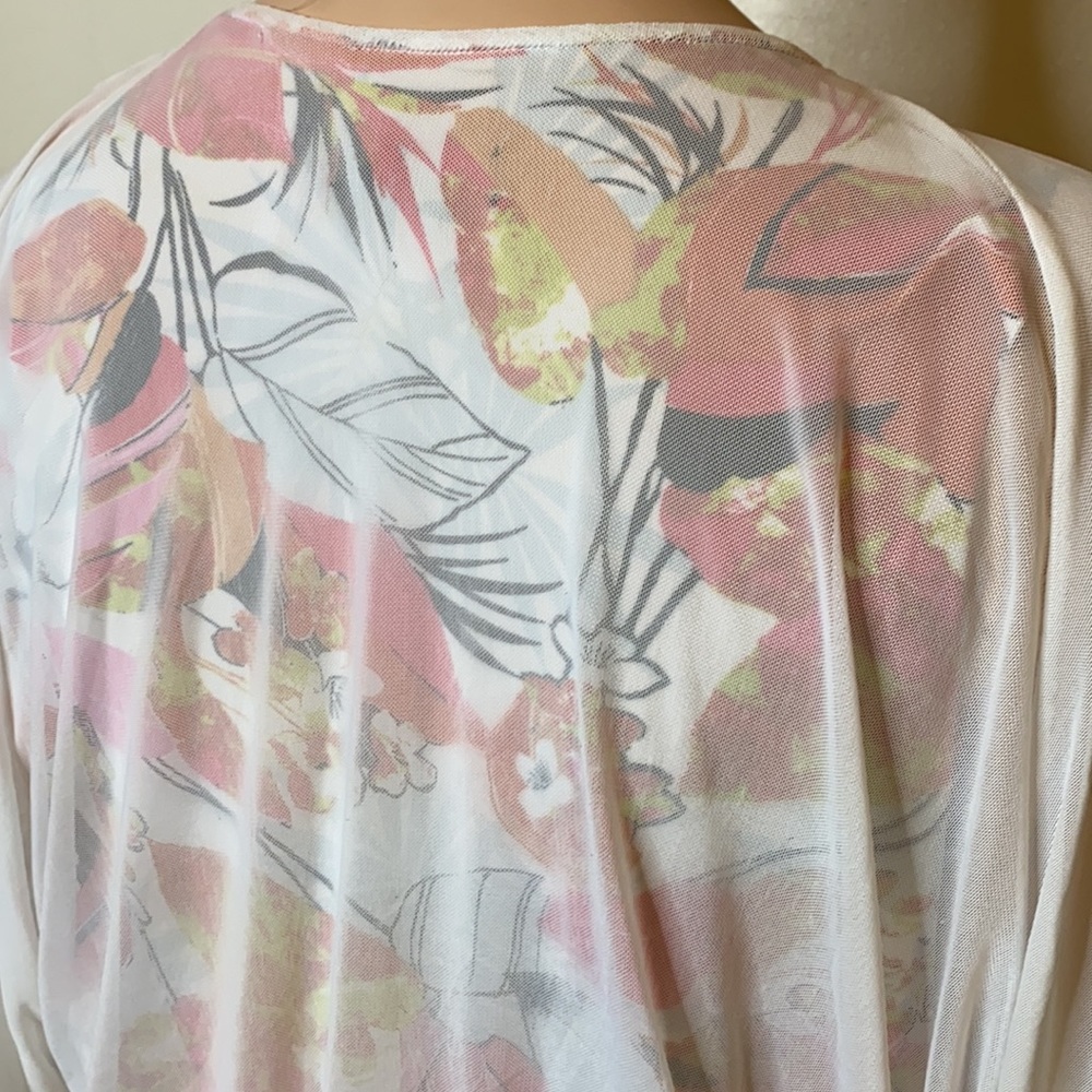 Ashley Steward 18/20 Floral Tropical Top White - Picture 5 of 7